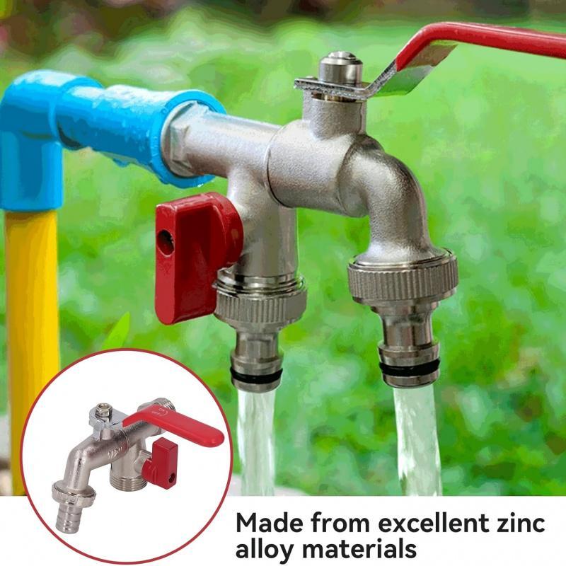 Karnz | Dual-Outlet Edelstahl Garten Wasserhahn – Rostfreier 2-Wege Wasserhahn mit Schnellanschluss & unabhängigen Ventilen