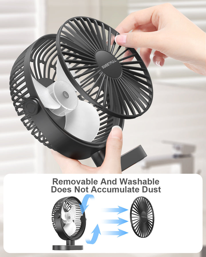 6,5 Zoll USB Kleiner Tischventilator für Zuhause Büro Auto Outdoor Reisen | Karnz