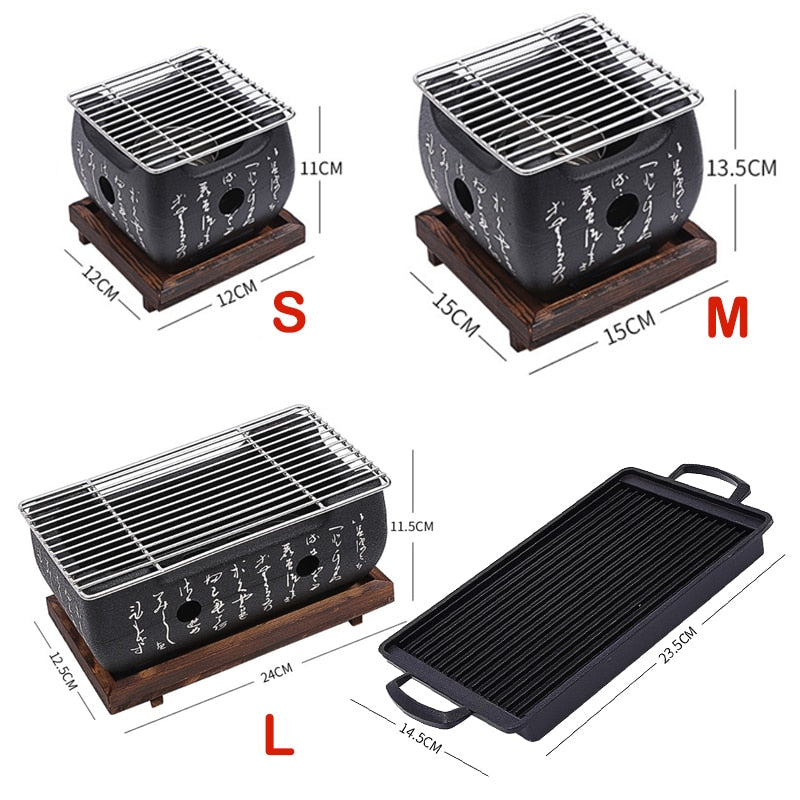 BBQ Grill Holzkohle-Barbecue-Grills Innen Außen BBQ Grill Pfanne Herd | Karnz