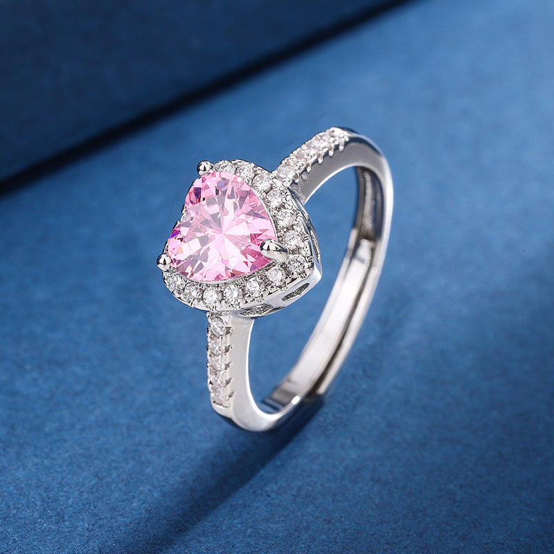 Diamant-Liebes-Pfirsichherz-Ring