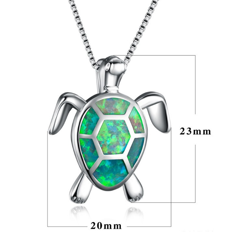 Halskette aus blauem Opal mit Meeresschildkröte