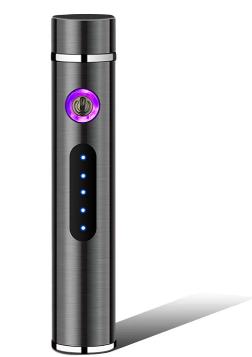 Karnz | Voltrino Zylinder USB-Feuerzeug | Doppelbogen-Technologie | Wiederaufladbar & winddicht | Edelmetallgehäuse für Männer