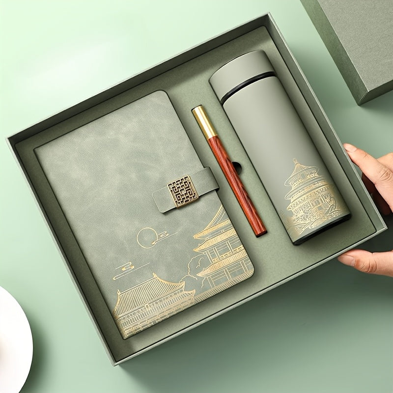 Imperia Luxe Geschenkeset – Notizbuch, Thermosflasche und Stift in Geschenkbox | Karnz