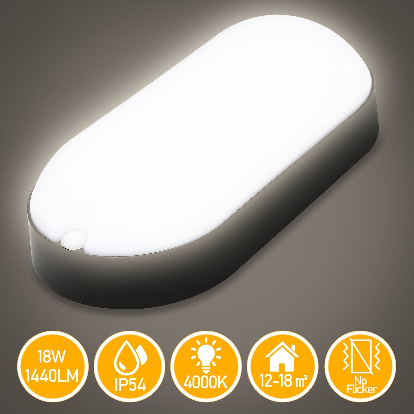 15W LED Feuchtraumleuchte IP54 2 Stück | Karnz