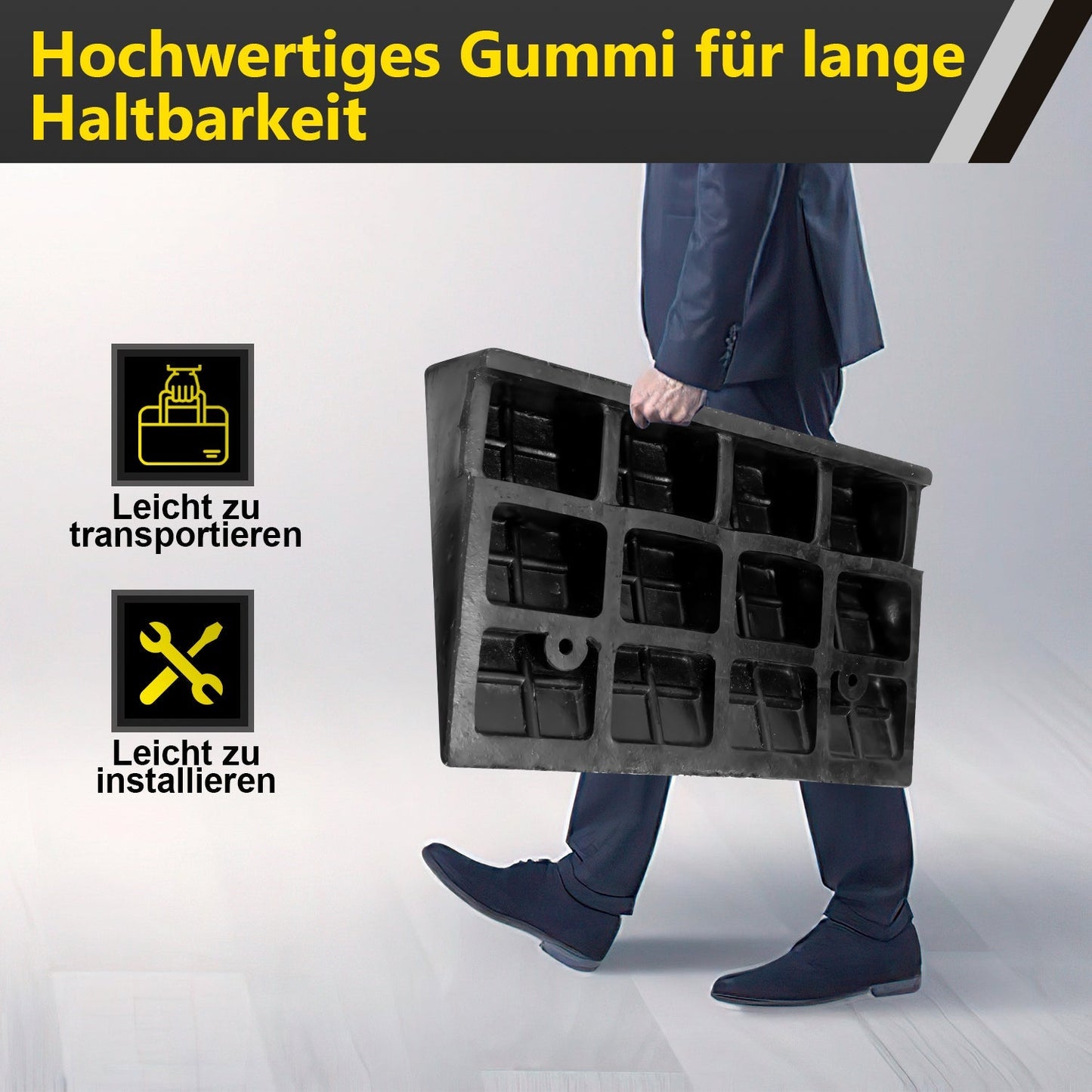 2er Pack Bordsteinrampe Gummi Auffahrrampe 3T | Karnz