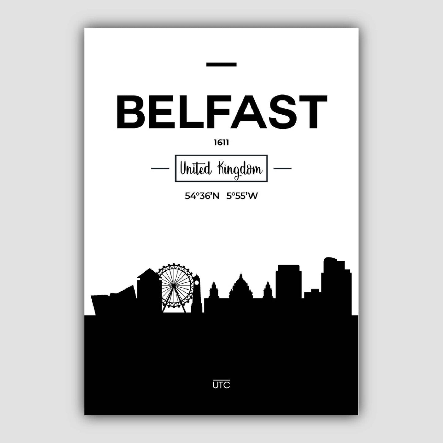 Belfast, Großbritannien – Skyline-Stadtansicht (Druckversion)