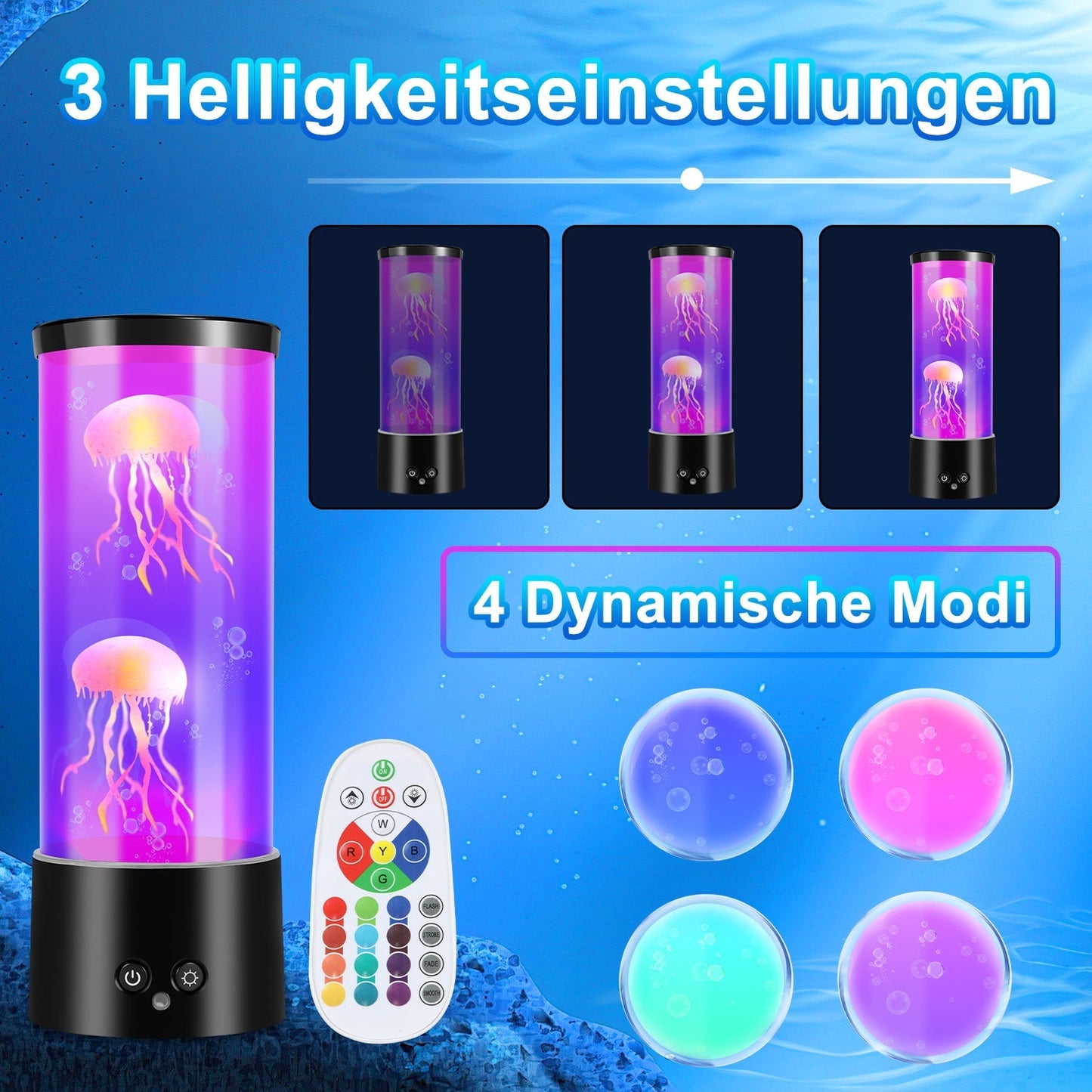 Quallenlampe Jellyfish Lampe RGB mit Fernbedienung | Karnz