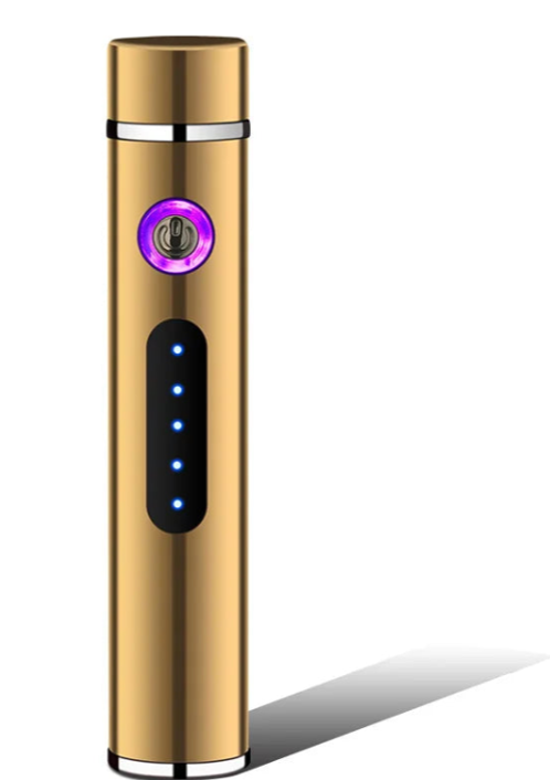 Karnz | Voltrino Zylinder USB-Feuerzeug | Doppelbogen-Technologie | Wiederaufladbar & winddicht | Edelmetallgehäuse für Männer