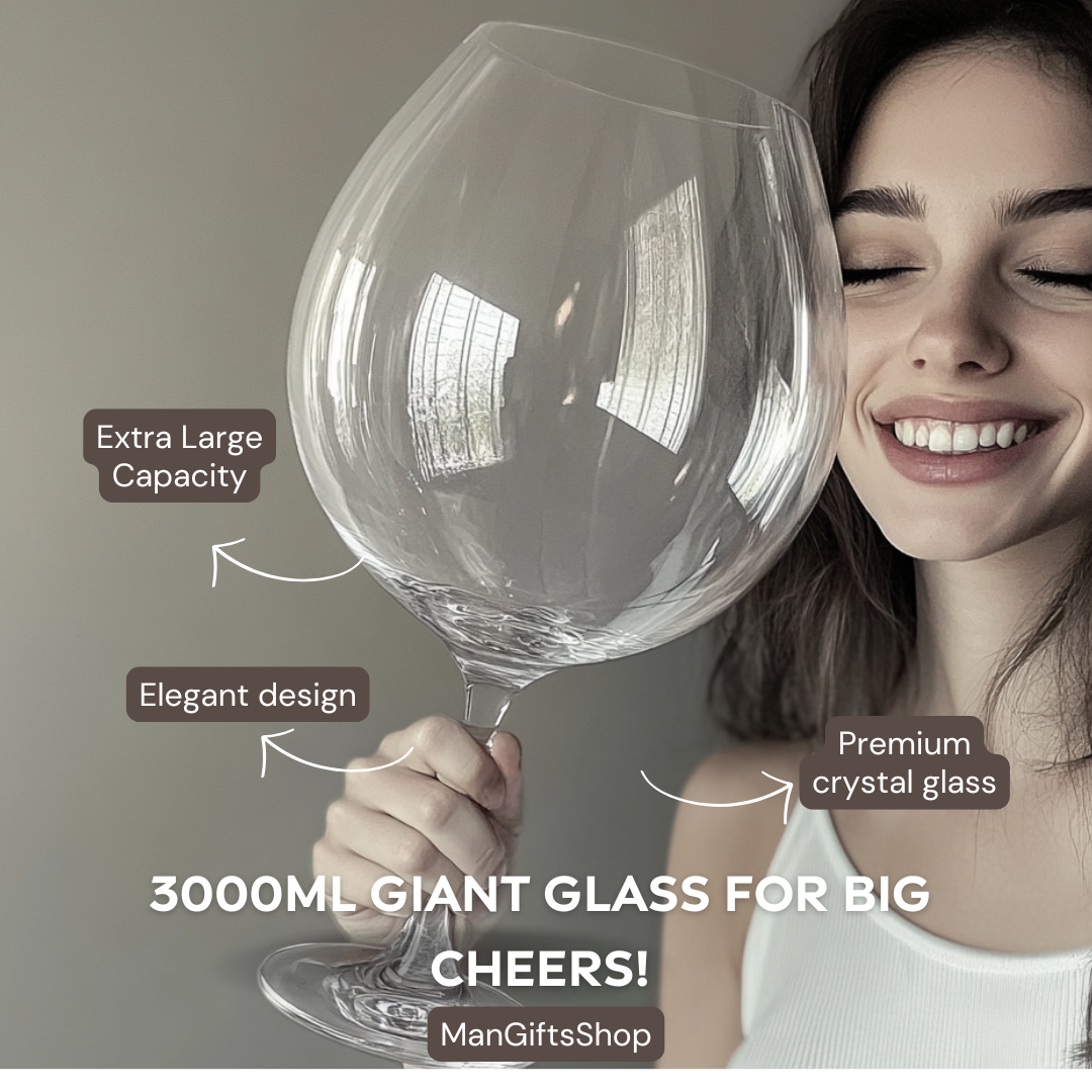 Riesiges 106-Unzen-Weinglas- und Bierkrug-Set – 3000 ml extra großes Kristallglas für Partys, Hochzeiten und Feiern