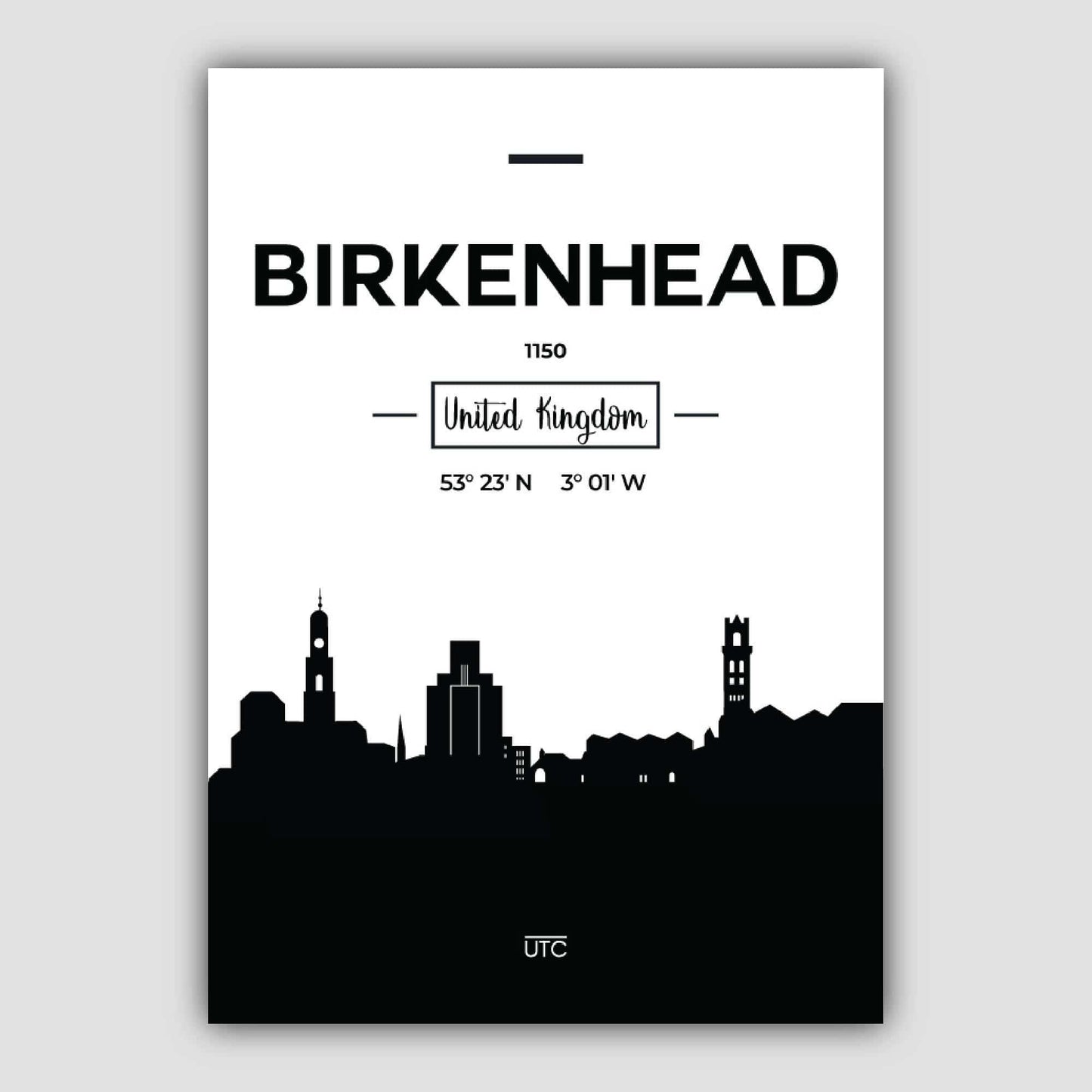 Birkenhead Skyline Stadtansicht Druck
