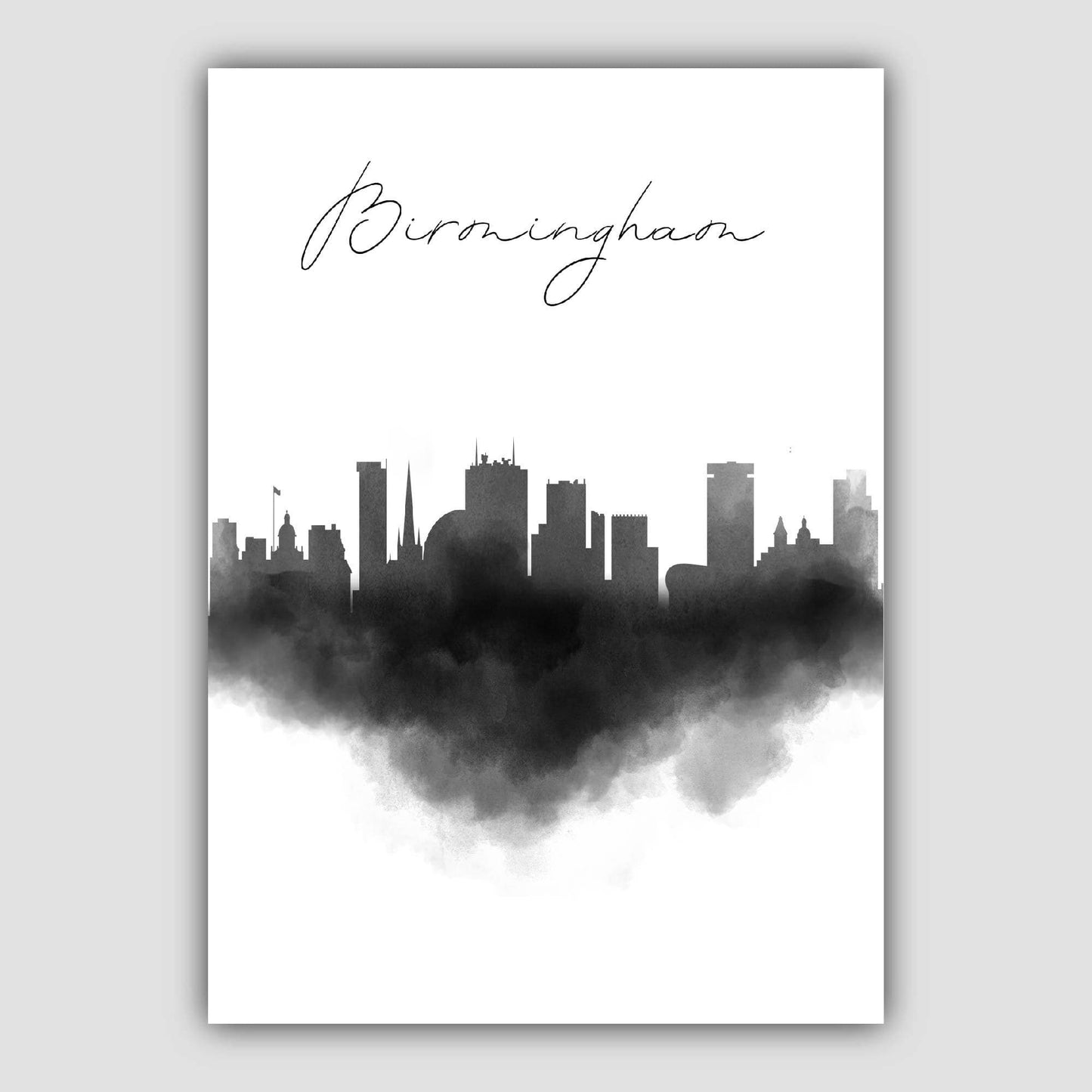 Birmingham Aquarell-Skyline-Stadtansicht-Druck
