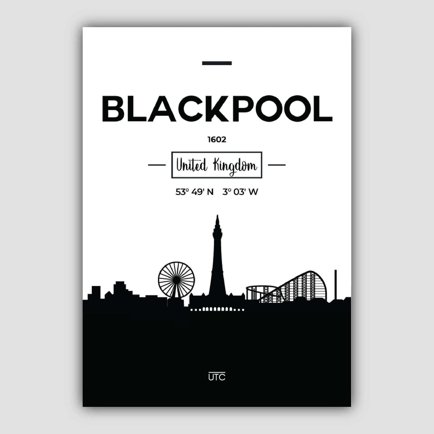 Blackpool Stadtsilhouette Stadtansicht Drucken