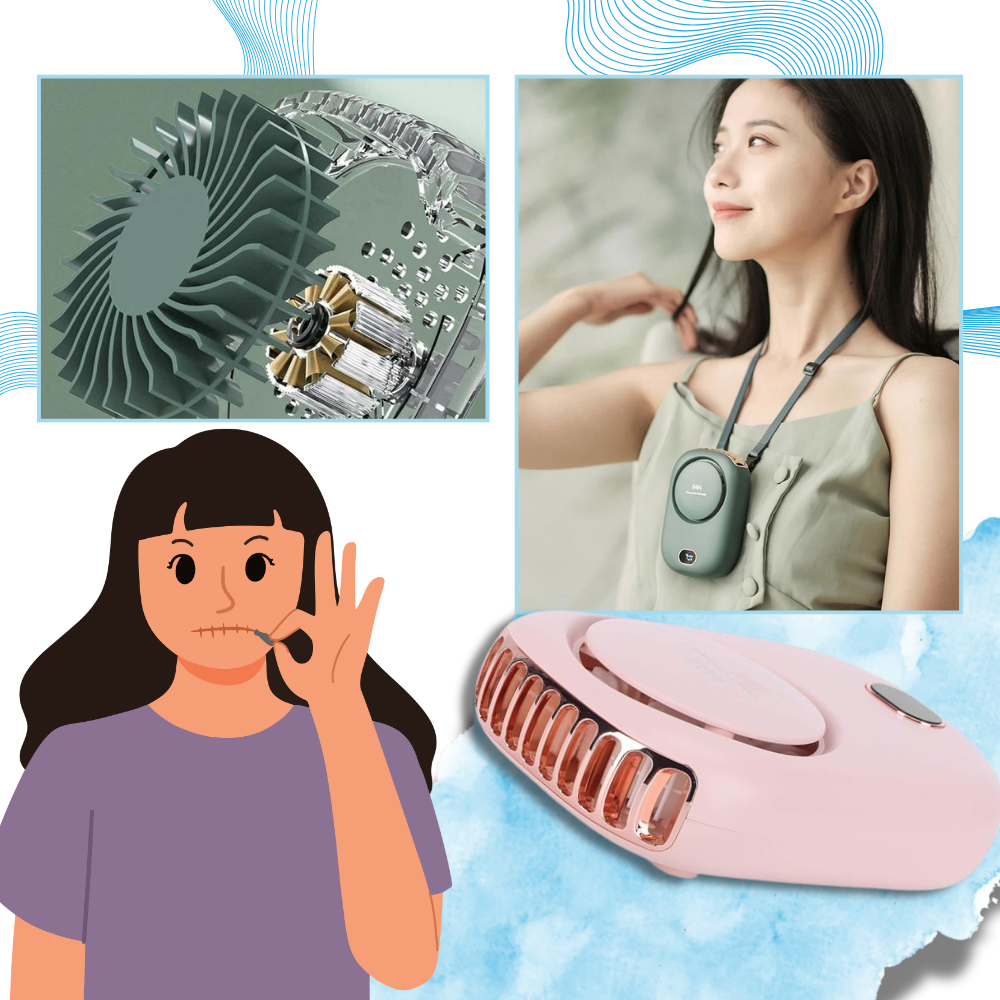 Klingenlos verstellbarer tragbarer Halsventilator | Karnz