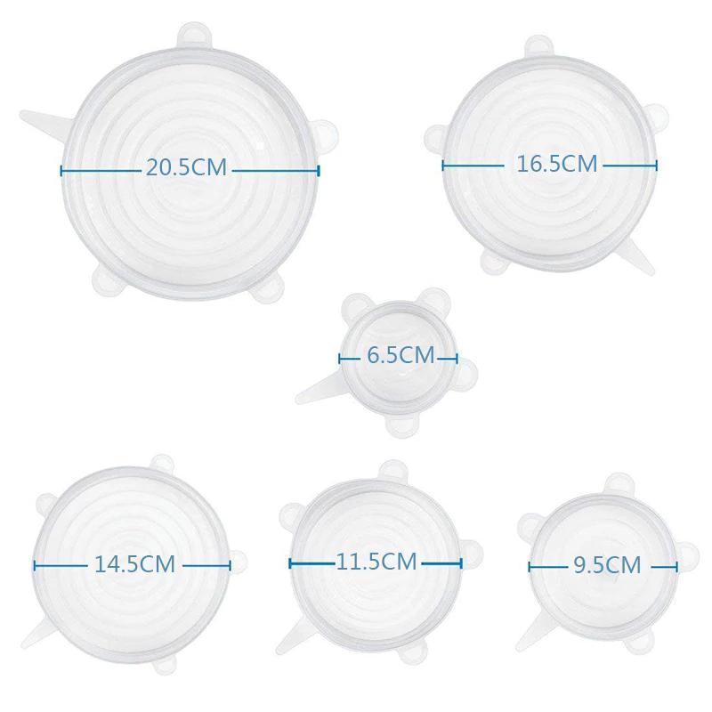 Karnz | Luftdichter Silikon Lebensmittelsicherheitsdeckel (Set von 6)