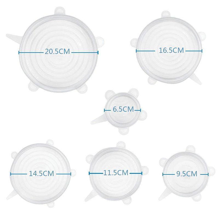 Karnz | Luftdichter Silikon Lebensmittelsicherheitsdeckel (Set von 6)