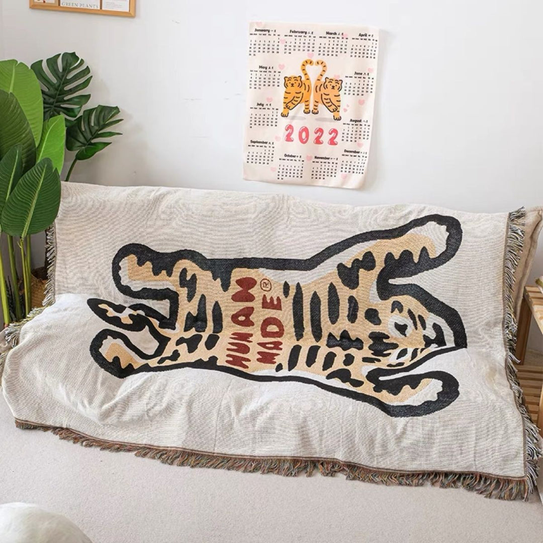 Boho Stil Strickdecke für Gemütliche Wohnkultur | Karnz