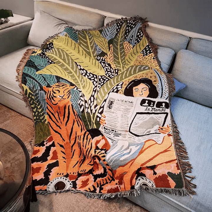Boho Stil Strickdecke für Gemütliche Wohnkultur | Karnz