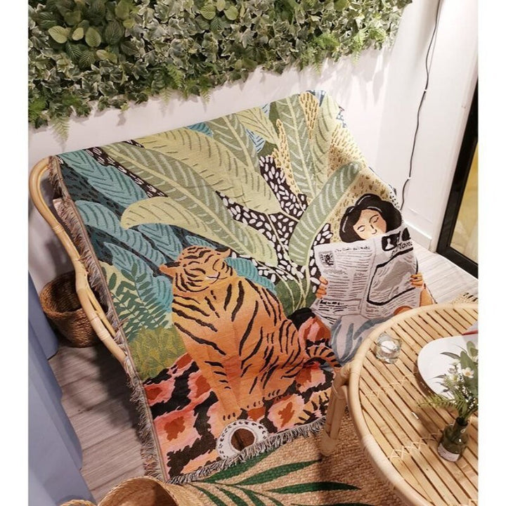 Boho Stil Strickdecke für Gemütliche Wohnkultur | Karnz