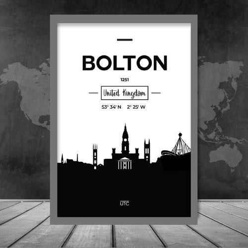 Bolton Stadtsilhouette Stadtansicht Drucken
