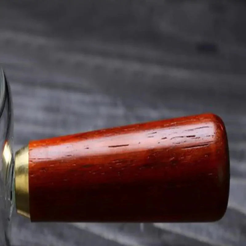 Borosilikatglas Teekanne Kessel Holzgriff Hitze beständig Teemacher | Karnz