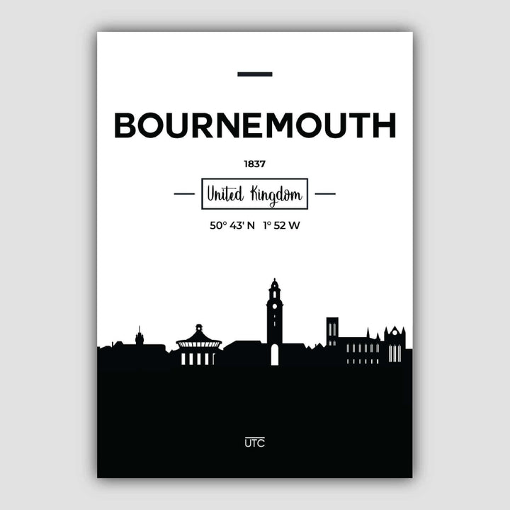 Bournemouth Stadtsilhouette Stadtansicht Drucken