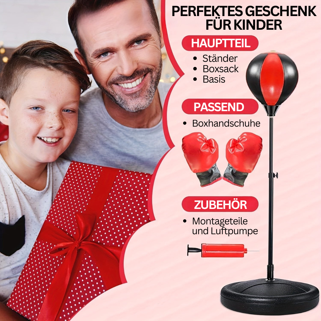 BoksFun JuniorSet – Verstellbarer Boxsack mit Handschuhen für Kinder | Karnz
