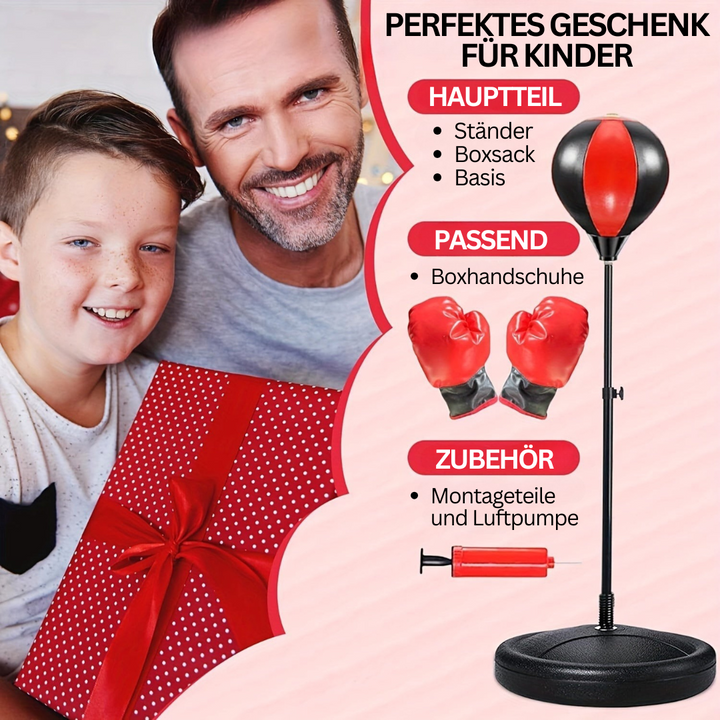 BoksFun JuniorSet – Verstellbarer Boxsack mit Handschuhen für Kinder | Karnz
