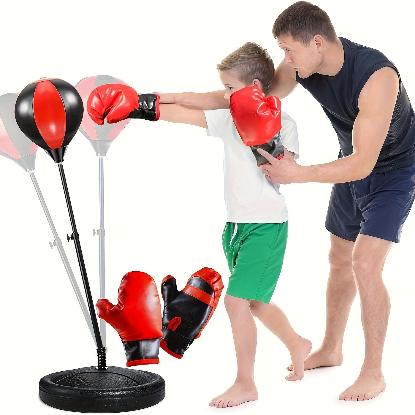 BoksFun JuniorSet – Verstellbarer Boxsack mit Handschuhen für Kinder | Karnz