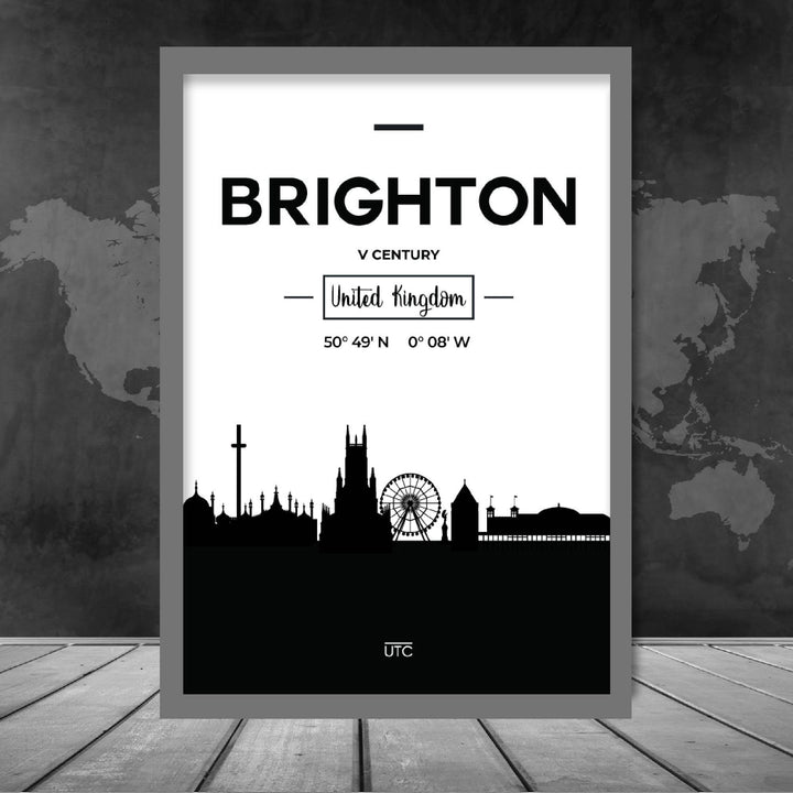 Brighton Stadtsilhouette Stadtbild Druck