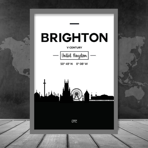 Brighton Stadtsilhouette Stadtbild Druck