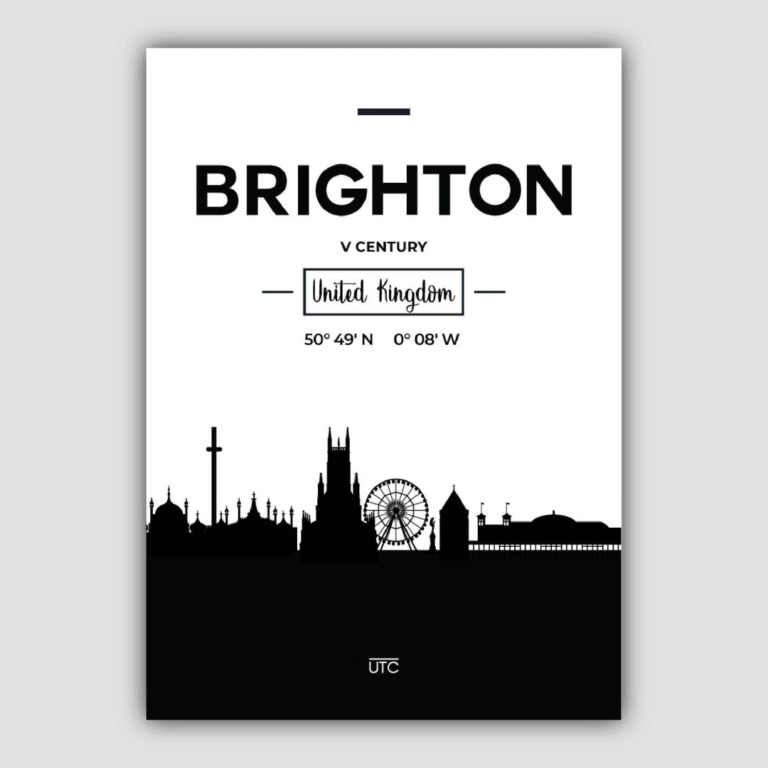 Brighton Stadtsilhouette Stadtbild Druck