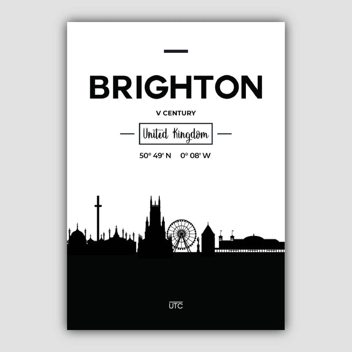 Brighton Stadtsilhouette Stadtbild Druck