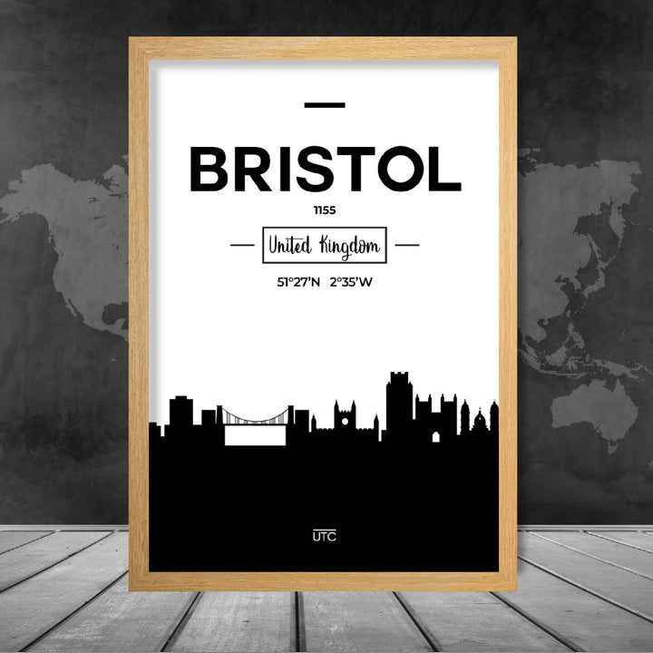 Bristol Stadtsilhouette Stadtansicht Drucken
