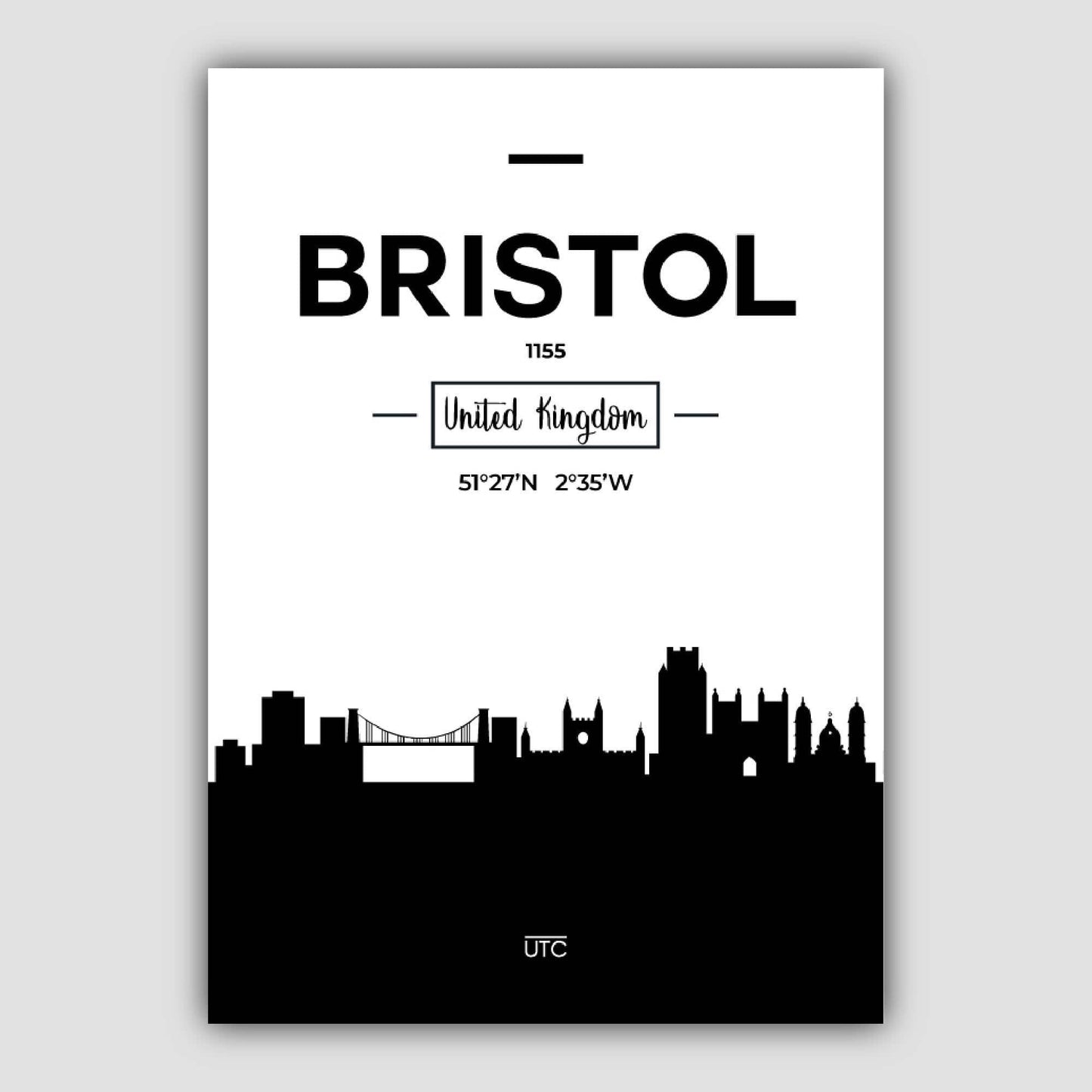 Bristol Stadtsilhouette Stadtansicht Drucken