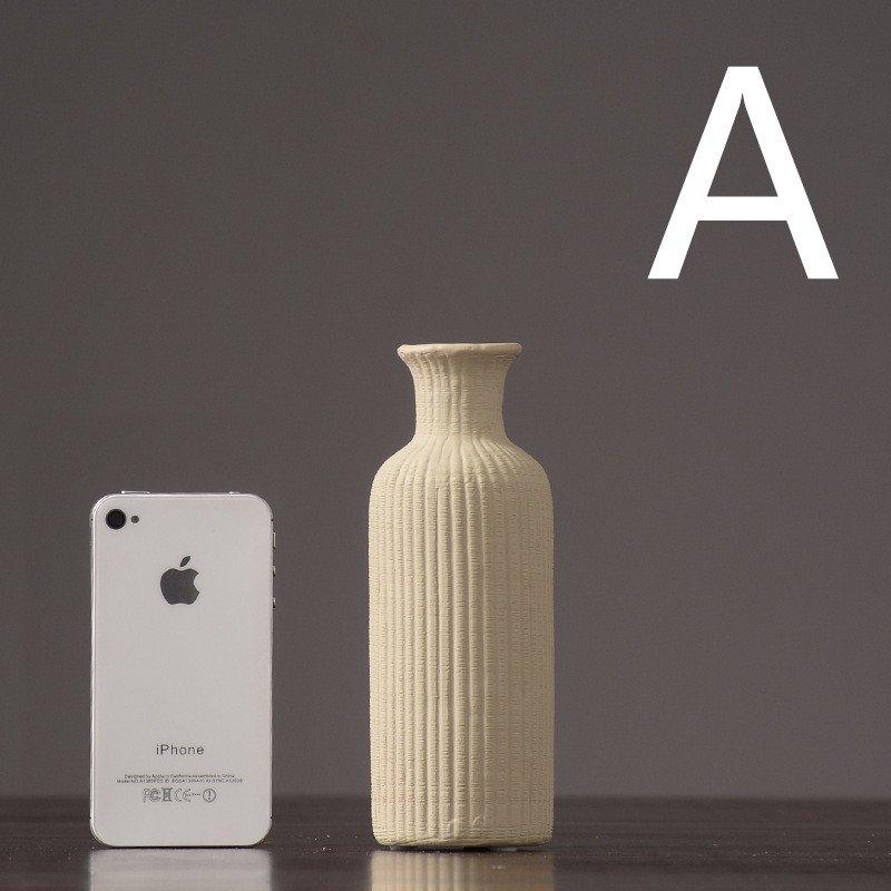 Braune, beige, graue Keramikvase │ Dekorationsartikel