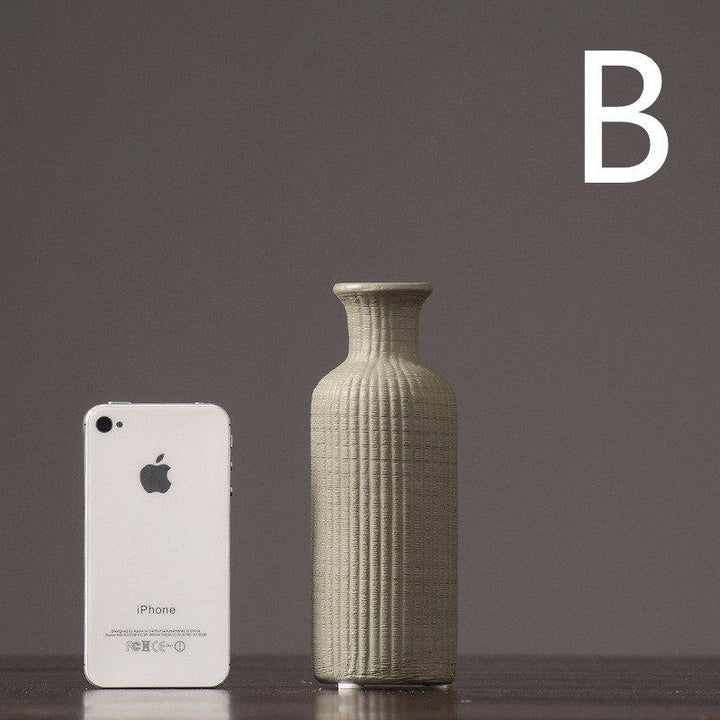 Braune, beige, graue Keramikvase │ Dekorationsartikel