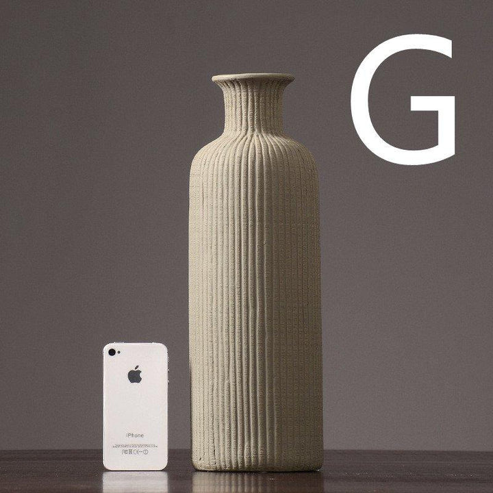 Braune, beige, graue Keramikvase │ Dekorationsartikel