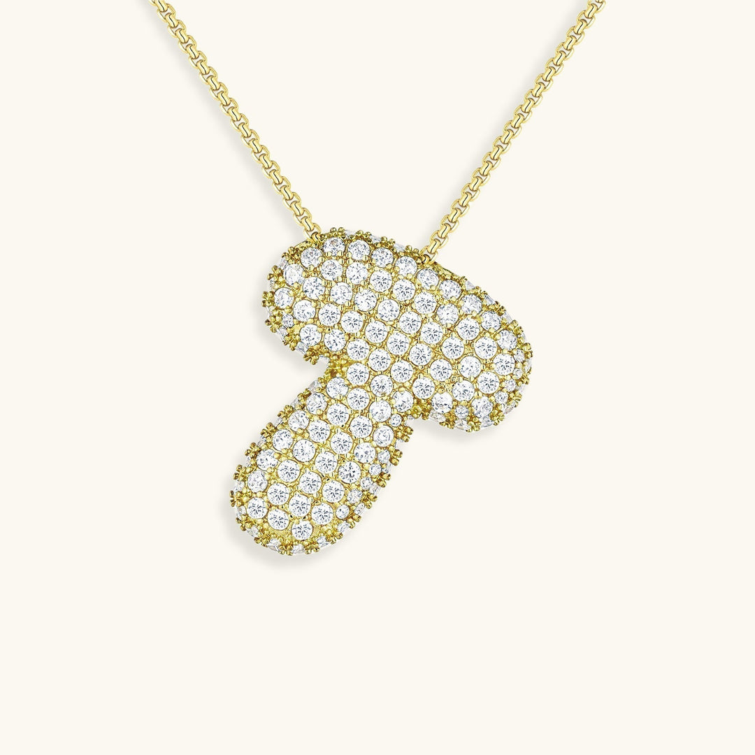 Bubble Initial-Diamant-Halskette