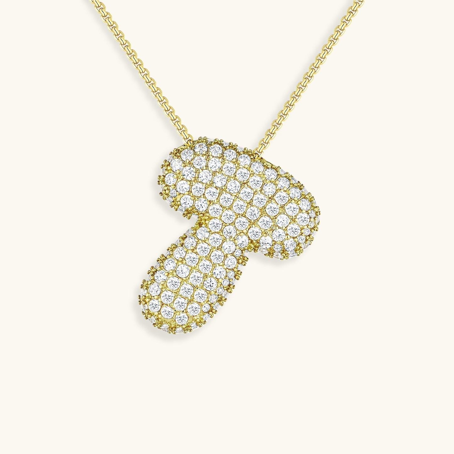 Bubble Initial-Diamant-Halskette