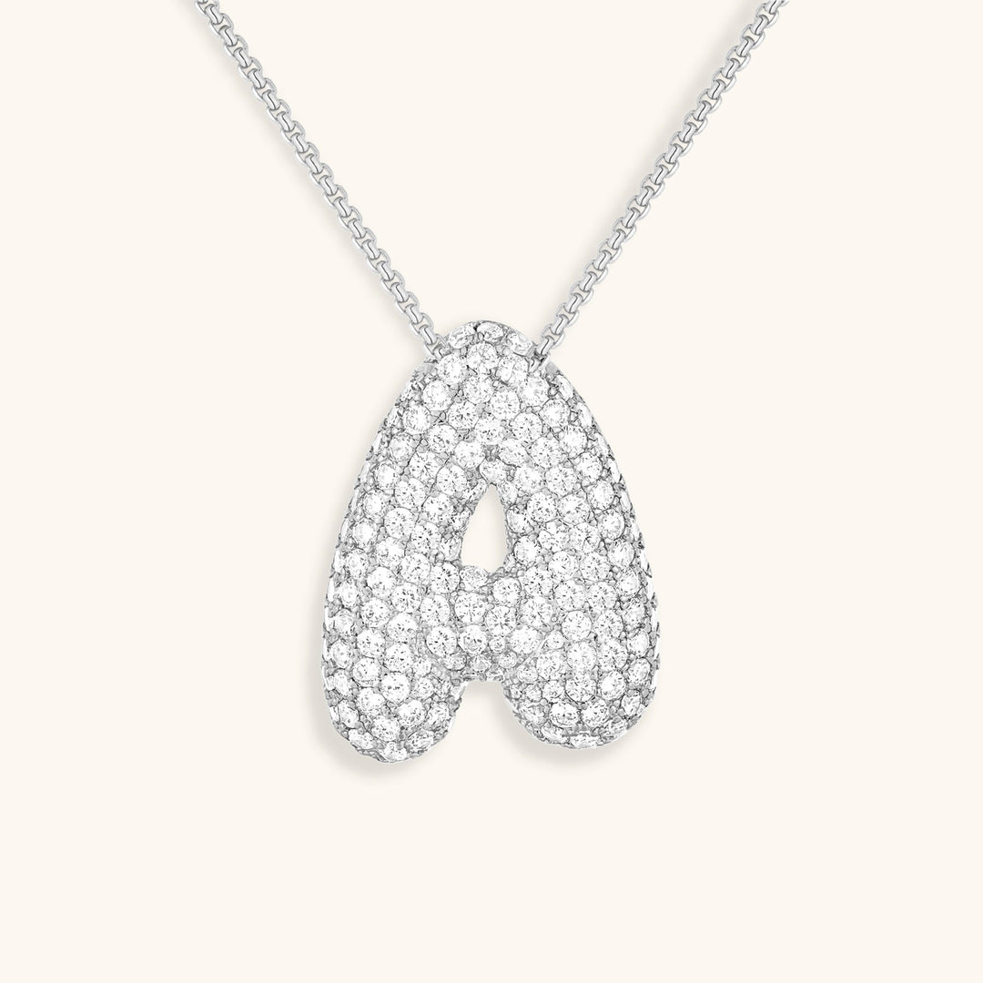 Bubble Initial-Diamant-Halskette