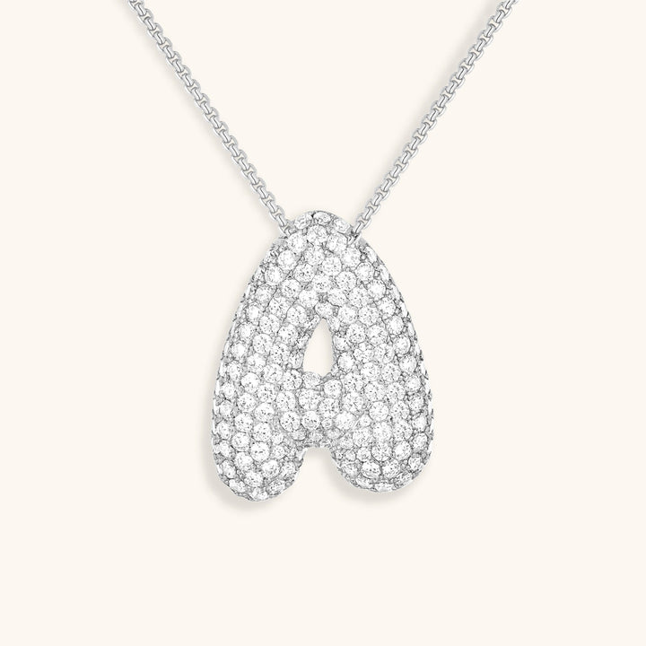 Bubble Initial-Diamant-Halskette