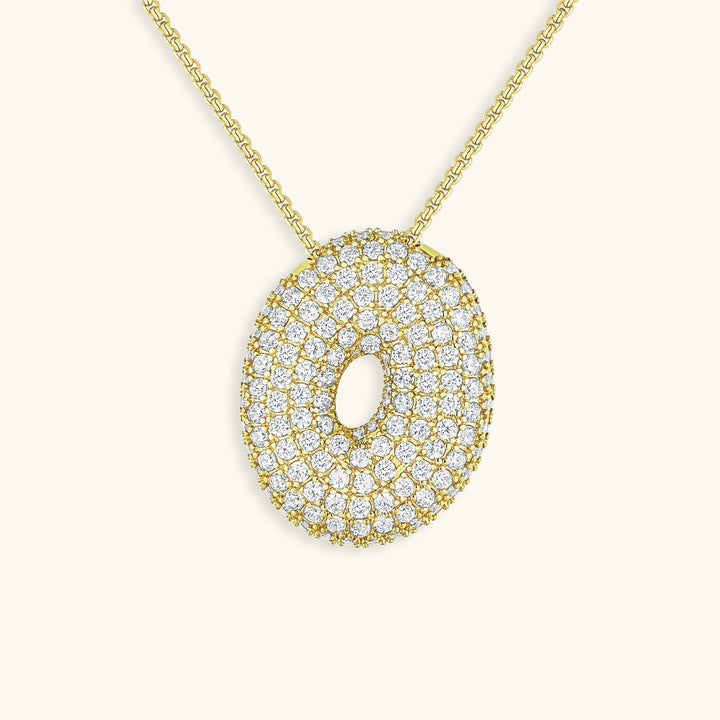 Bubble Initial-Diamant-Halskette
