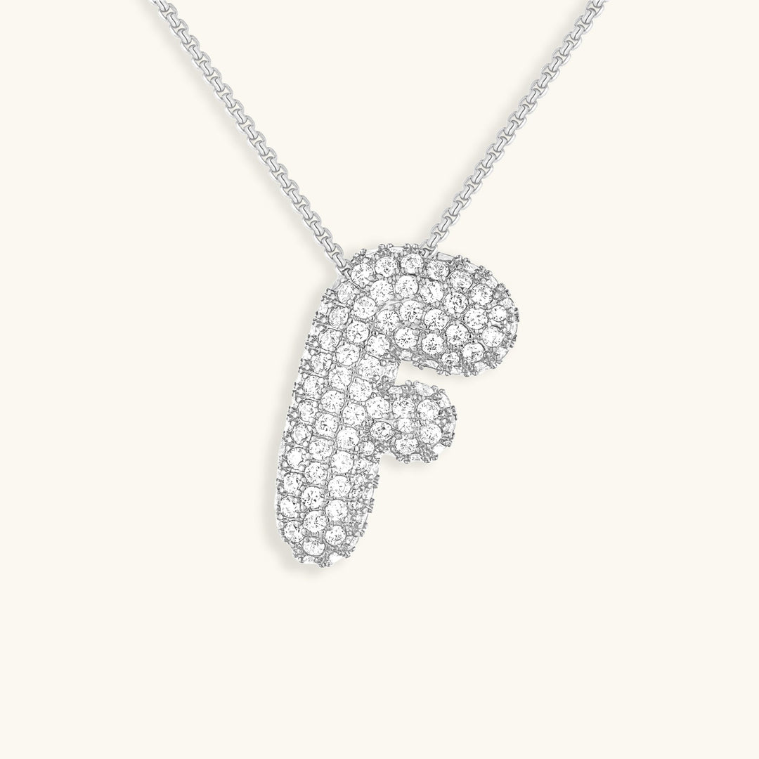 Bubble Initial-Diamant-Halskette