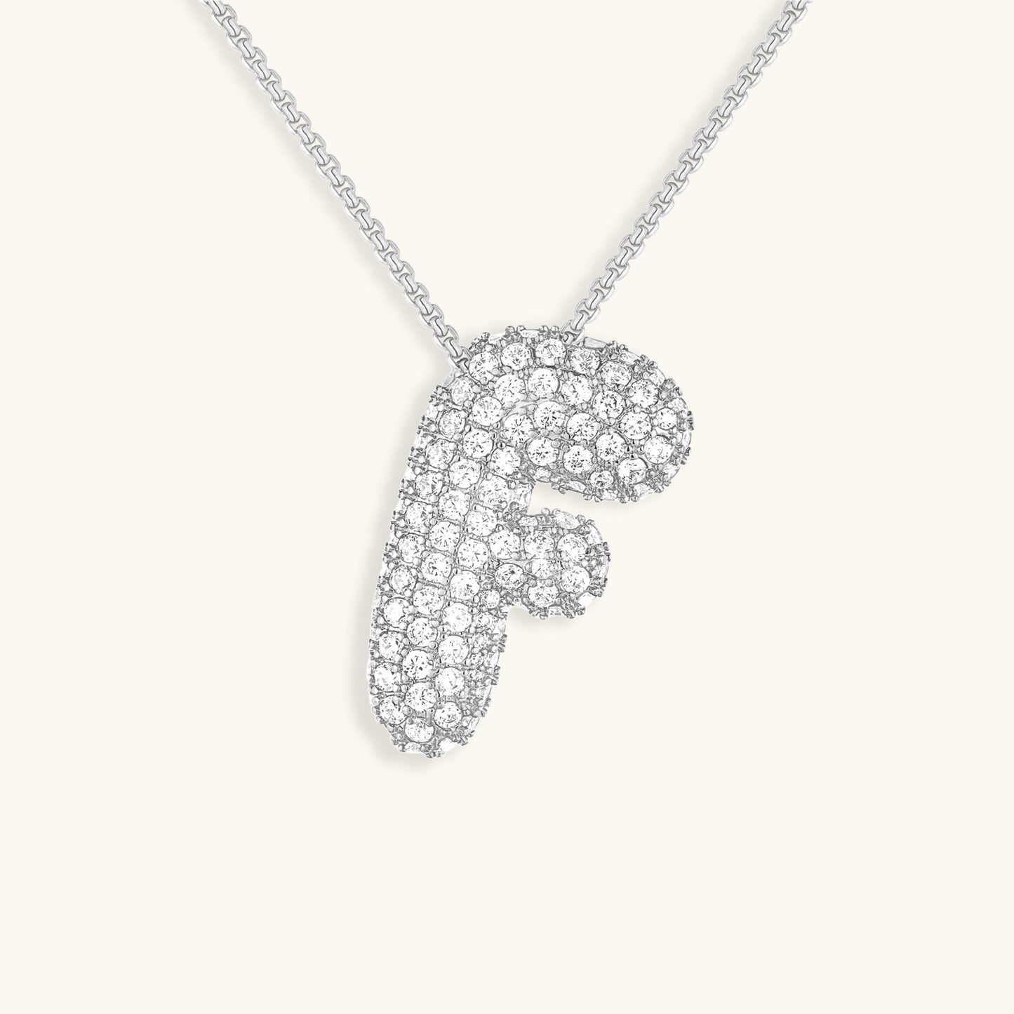 Bubble Initial-Diamant-Halskette