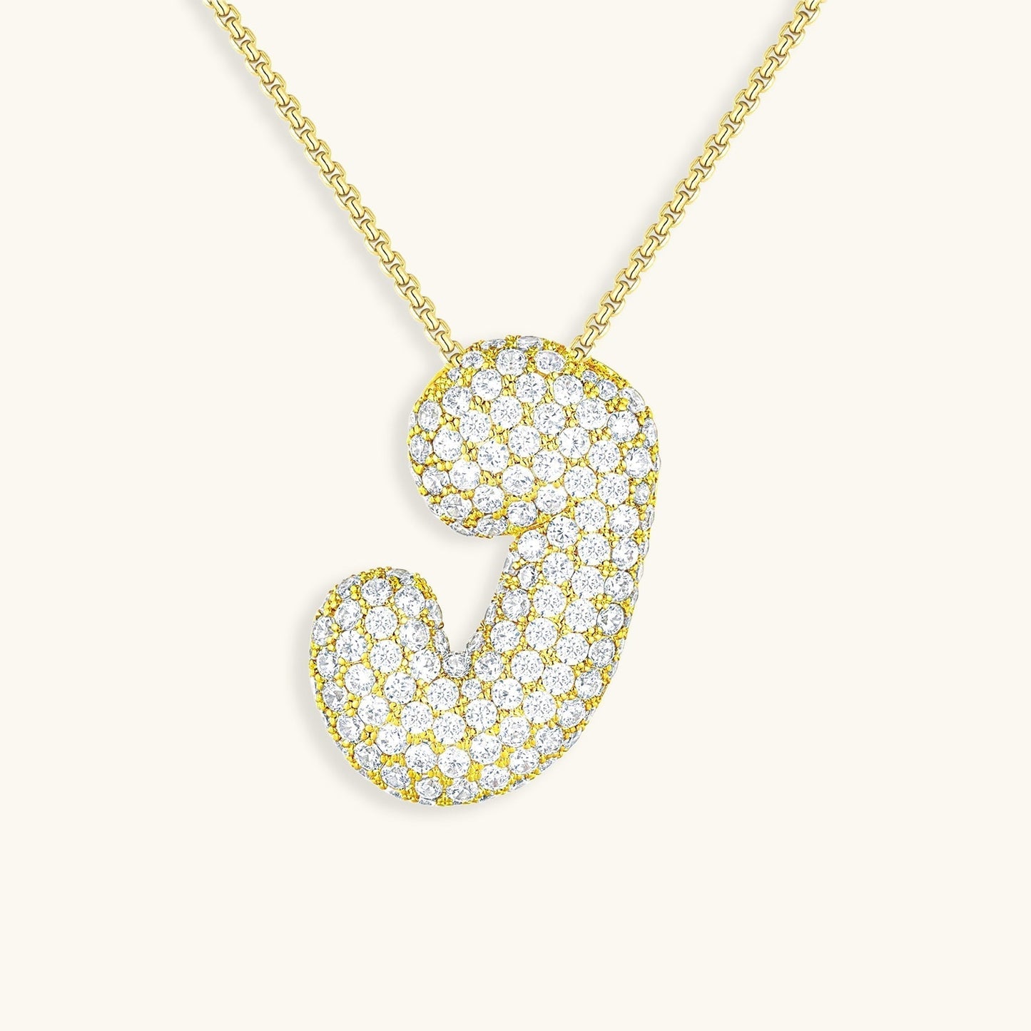Bubble Initial-Diamant-Halskette