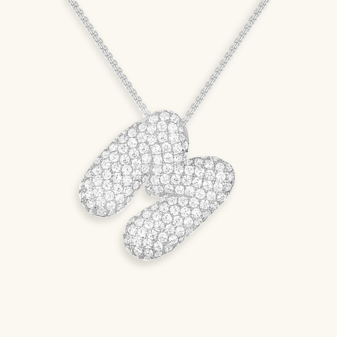 Bubble Initial-Diamant-Halskette