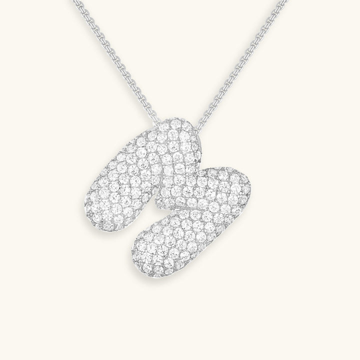 Bubble Initial-Diamant-Halskette
