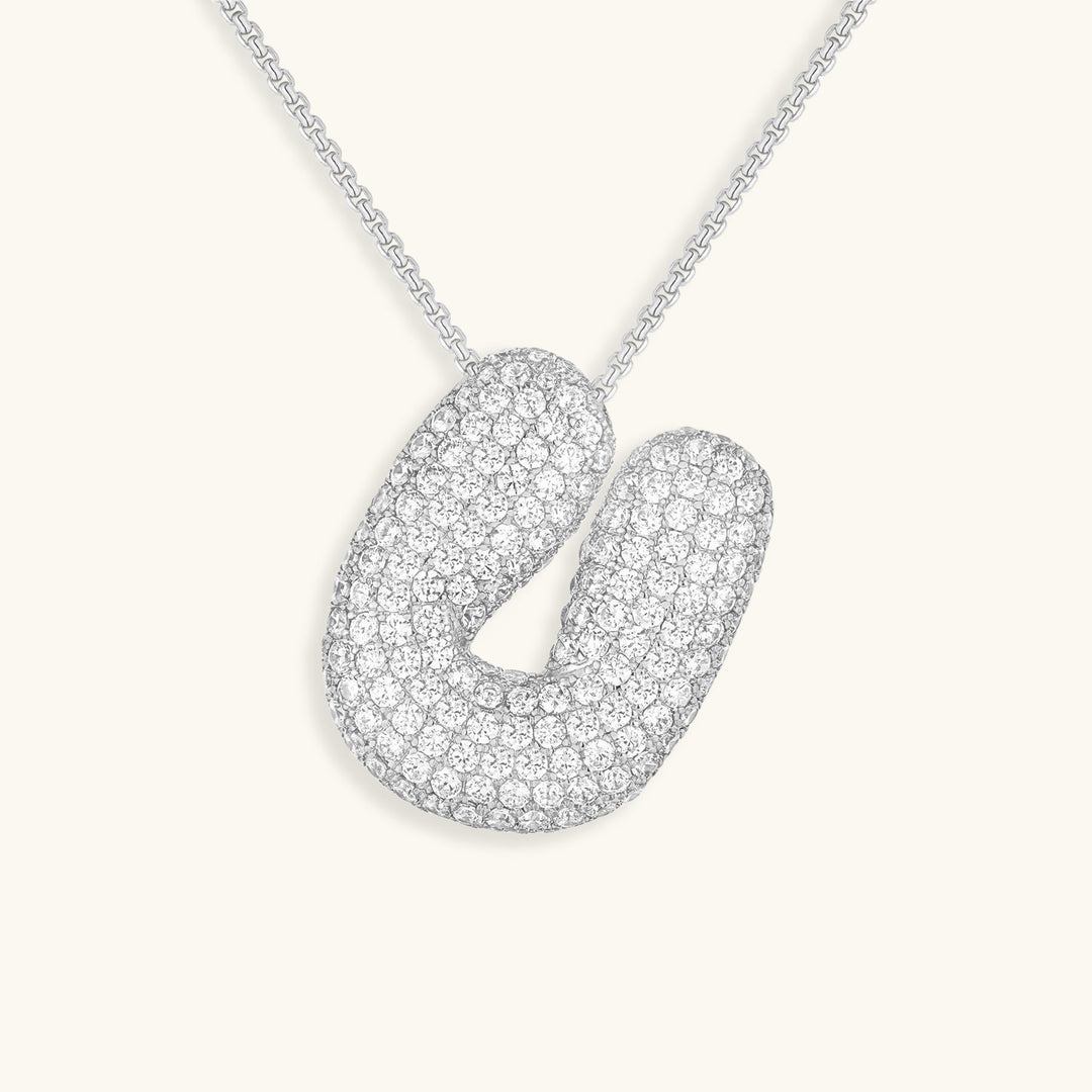 Bubble Initial-Diamant-Halskette