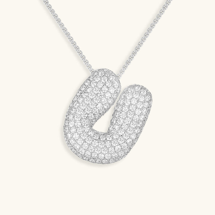 Bubble Initial-Diamant-Halskette