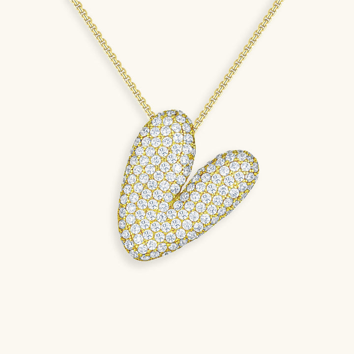 Bubble Initial-Diamant-Halskette